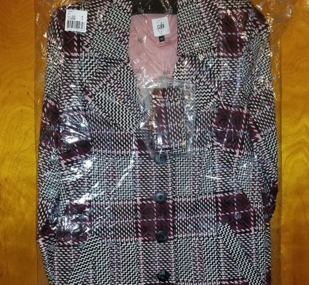 CAbi Burgundy Plaid Trench Coat - Picture 2 of 2